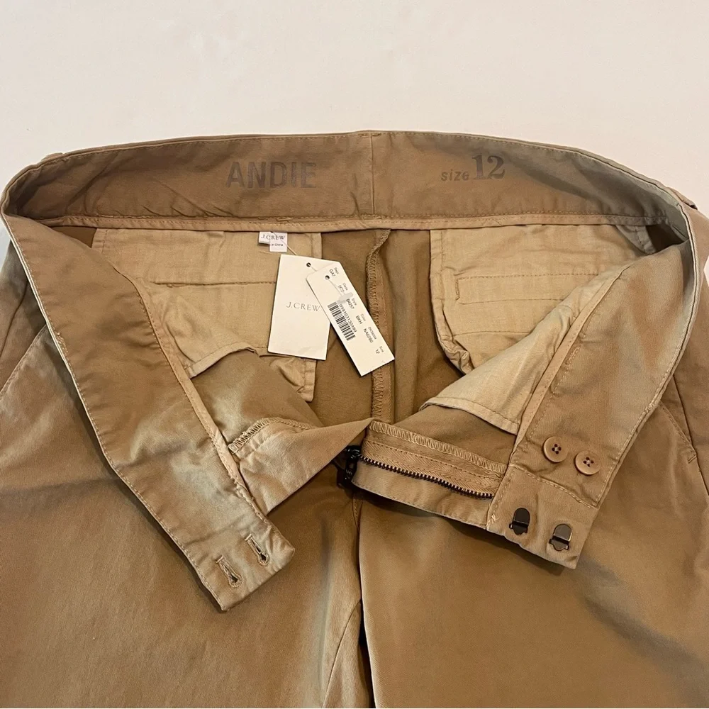 J.Crew Woman’s Andie Classic Khaki Chino Cotton Stretch Casual Pants size 12 NEW